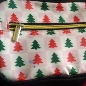 Chic Holiday Tree Pattern Cosmetic Bag